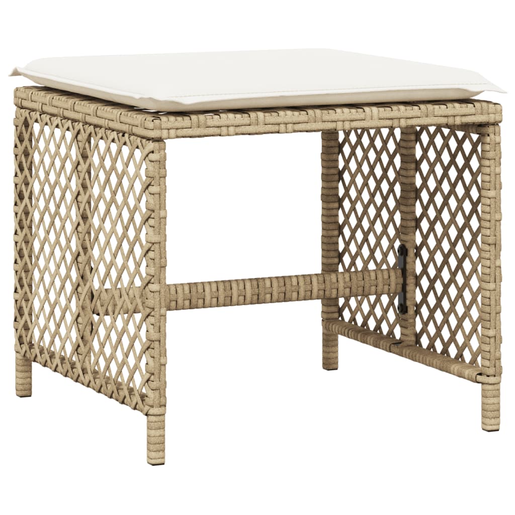 Set da Pranzo da Giardino 11 pz con Cuscini Beige in Polyrattan - homemem39