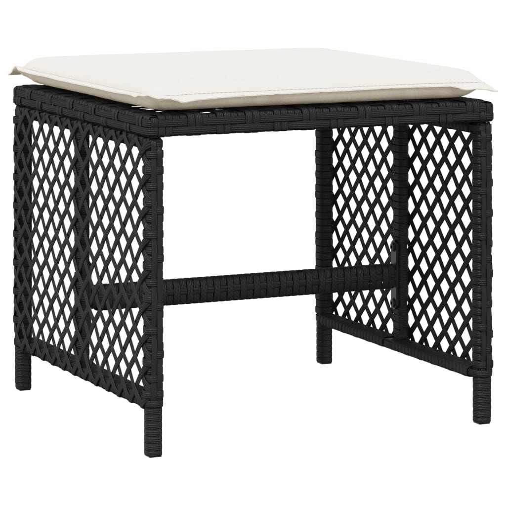 Set da Pranzo da Giardino 11 pz con Cuscini in Polyrattan Nero - homemem39