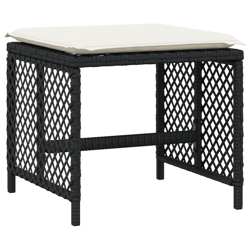 Set da Pranzo da Giardino 13pz con Cuscini Nero in Polyrattan - homemem39