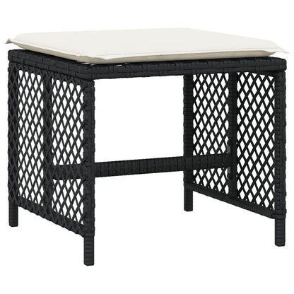 Set da Pranzo da Giardino 13pz con Cuscini Nero in Polyrattan - homemem39