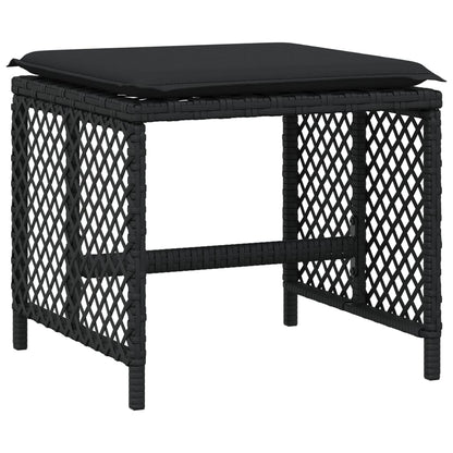 Set da Pranzo da Giardino 13pz con Cuscini Nero in Polyrattan - homemem39