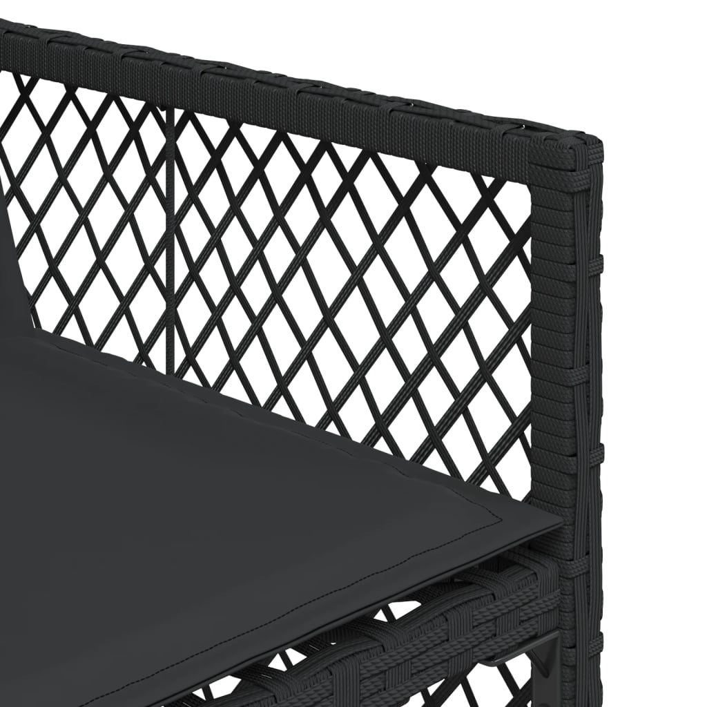 Set da Pranzo da Giardino 13pz con Cuscini Nero in Polyrattan - homemem39