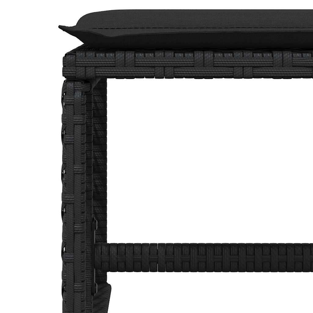 Set da Pranzo da Giardino 13pz con Cuscini Nero in Polyrattan | homemem39