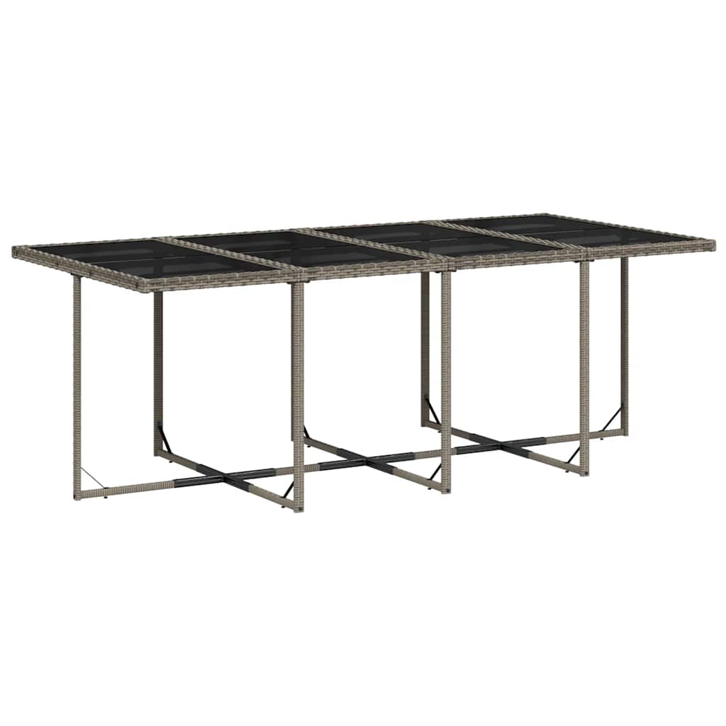 Set da Pranzo da Giardino 13pz con Cuscini Grigio in Polyrattan | homemem39