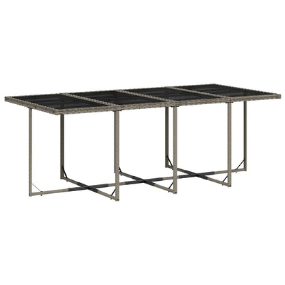 Set da Pranzo da Giardino 13pz con Cuscini Grigio in Polyrattan | homemem39