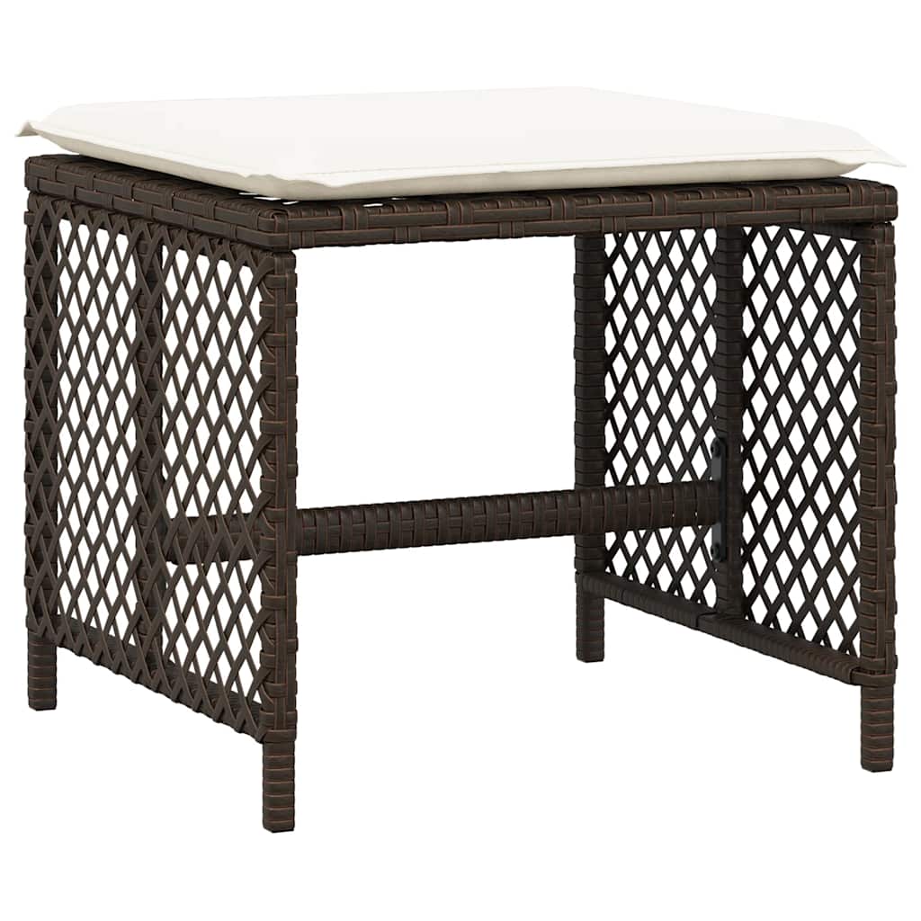 Set da Pranzo da Giardino 13pz con Cuscini Marrone Polyrattan | homemem39