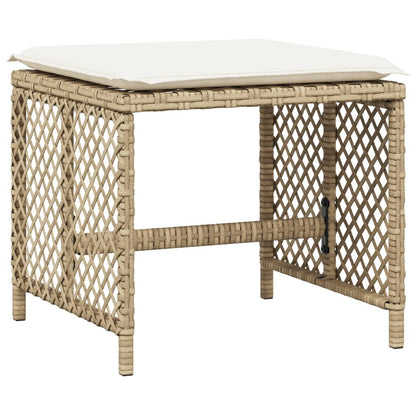 Set da Pranzo da Giardino 13 pz con Cuscini Beige in Polyrattan - homemem39