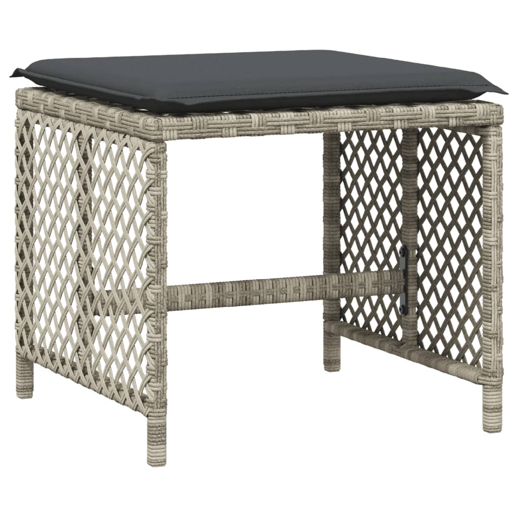 Set da Pranzo da Giardino 13pz con Cuscini Grigio in Polyrattan - homemem39