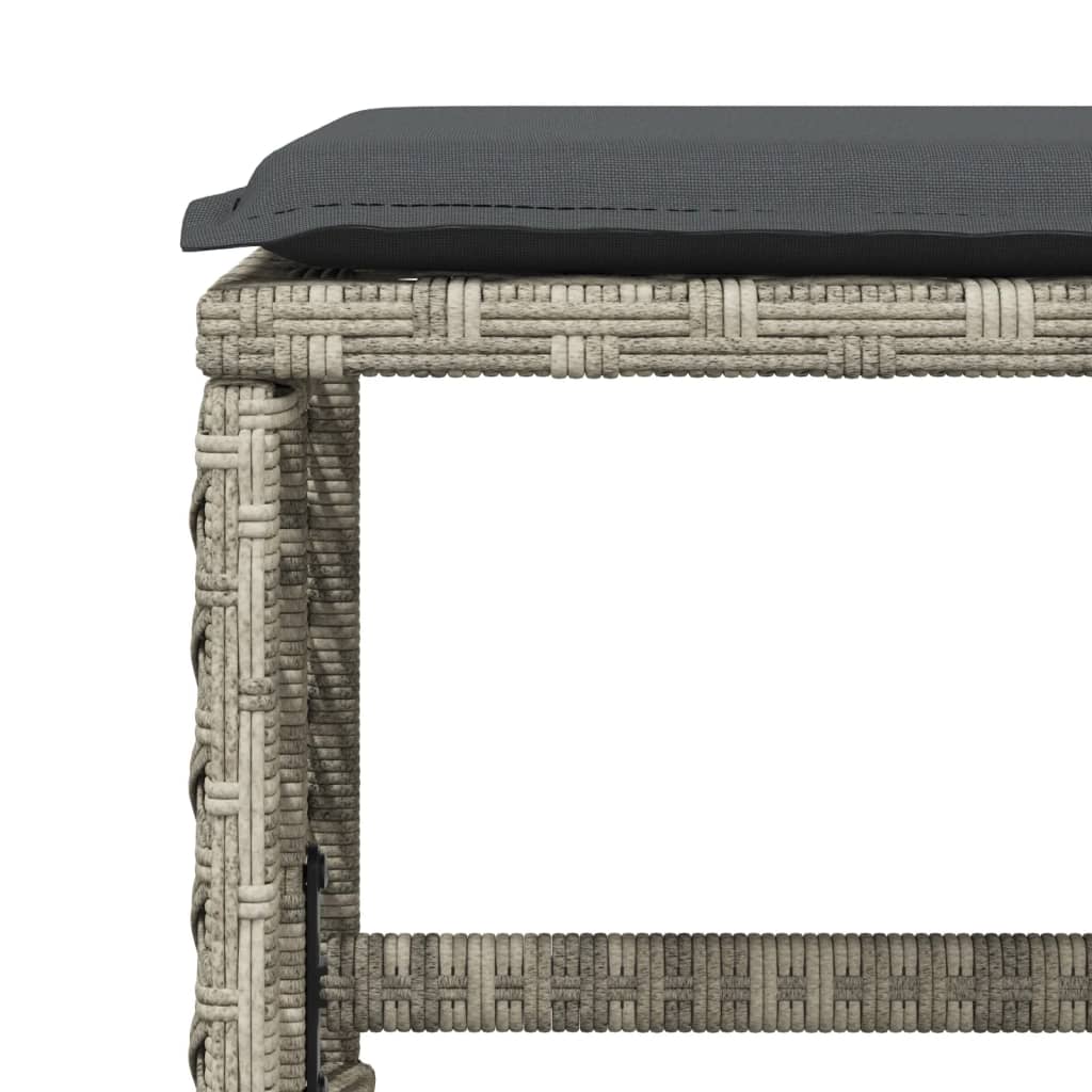 Set da Pranzo da Giardino 13pz con Cuscini Grigio in Polyrattan - homemem39