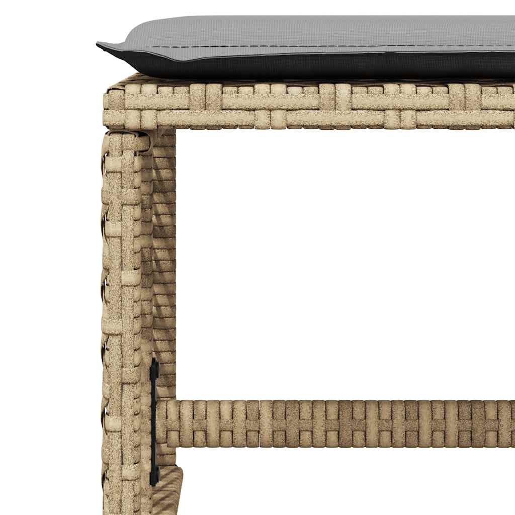 Set da Pranzo da Giardino 13 pz con Cuscini Beige in Polyrattan | homemem39