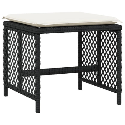 Set da Pranzo da Giardino 13pz con Cuscini Nero in Polyrattan - homemem39