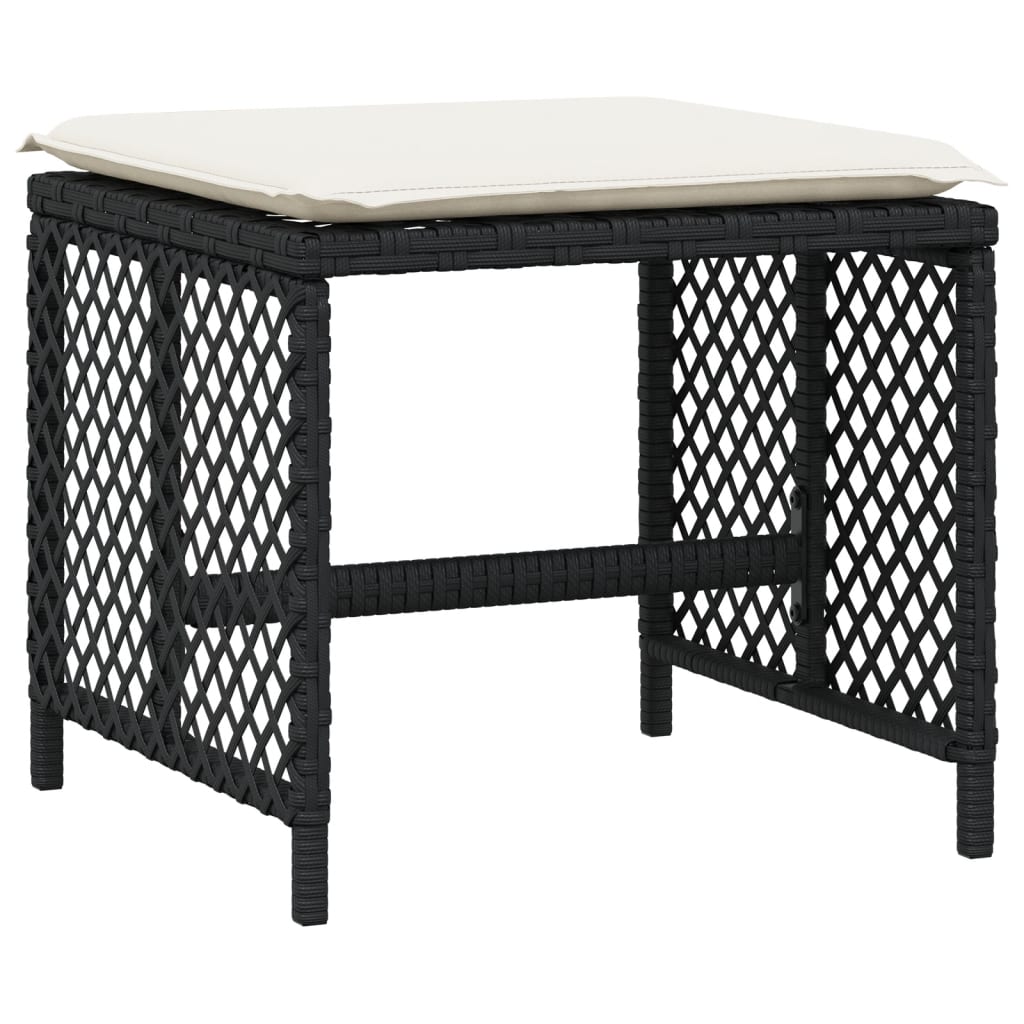 Set da Pranzo da Giardino 15 pz con Cuscini Nero in Polyrattan - homemem39