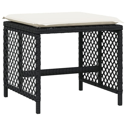 Set da Pranzo da Giardino 15 pz con Cuscini Nero in Polyrattan - homemem39