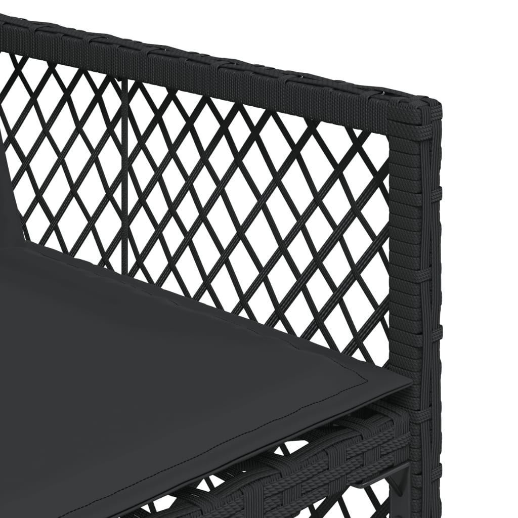 Set da Pranzo da Giardino 15 pz con Cuscini Nero in Polyrattan - homemem39