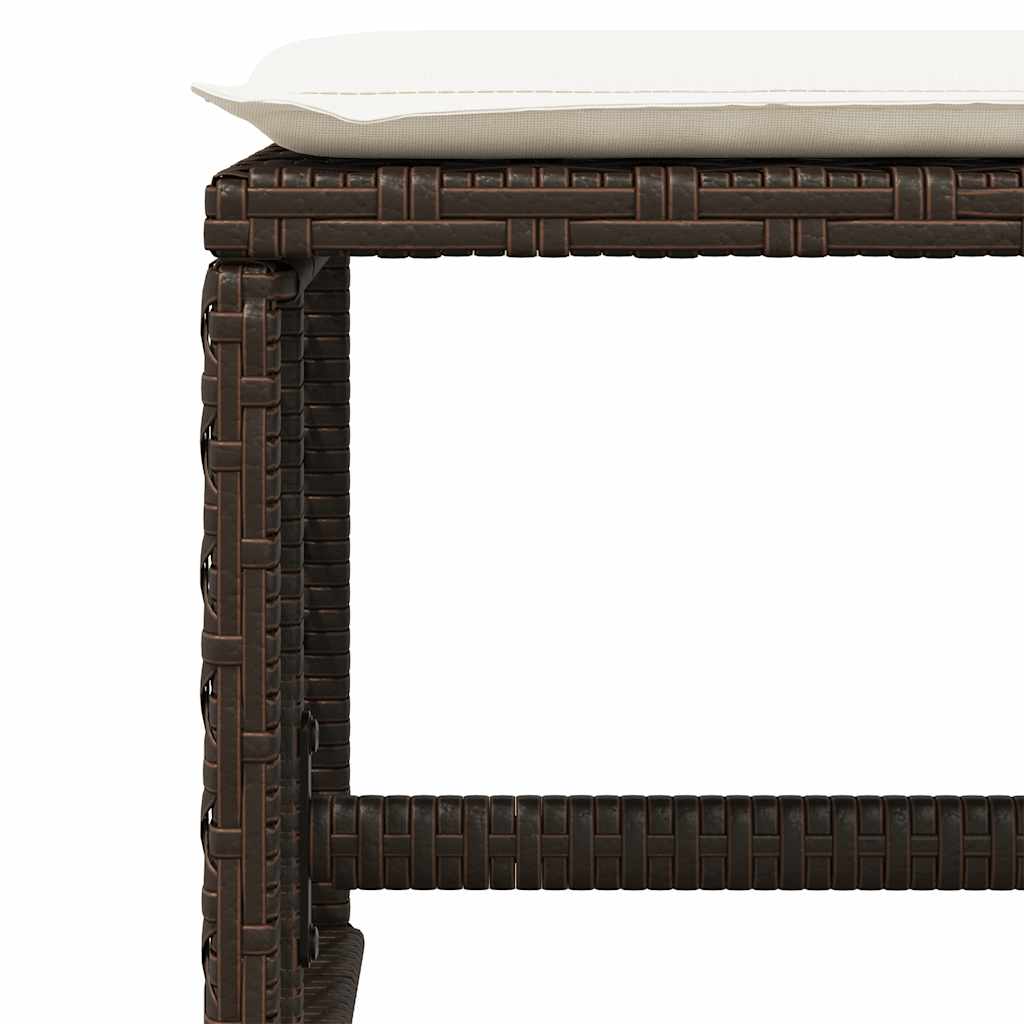 Set da Pranzo da Giardino 15 pz con Cuscini Marrone Polyrattan | homemem39