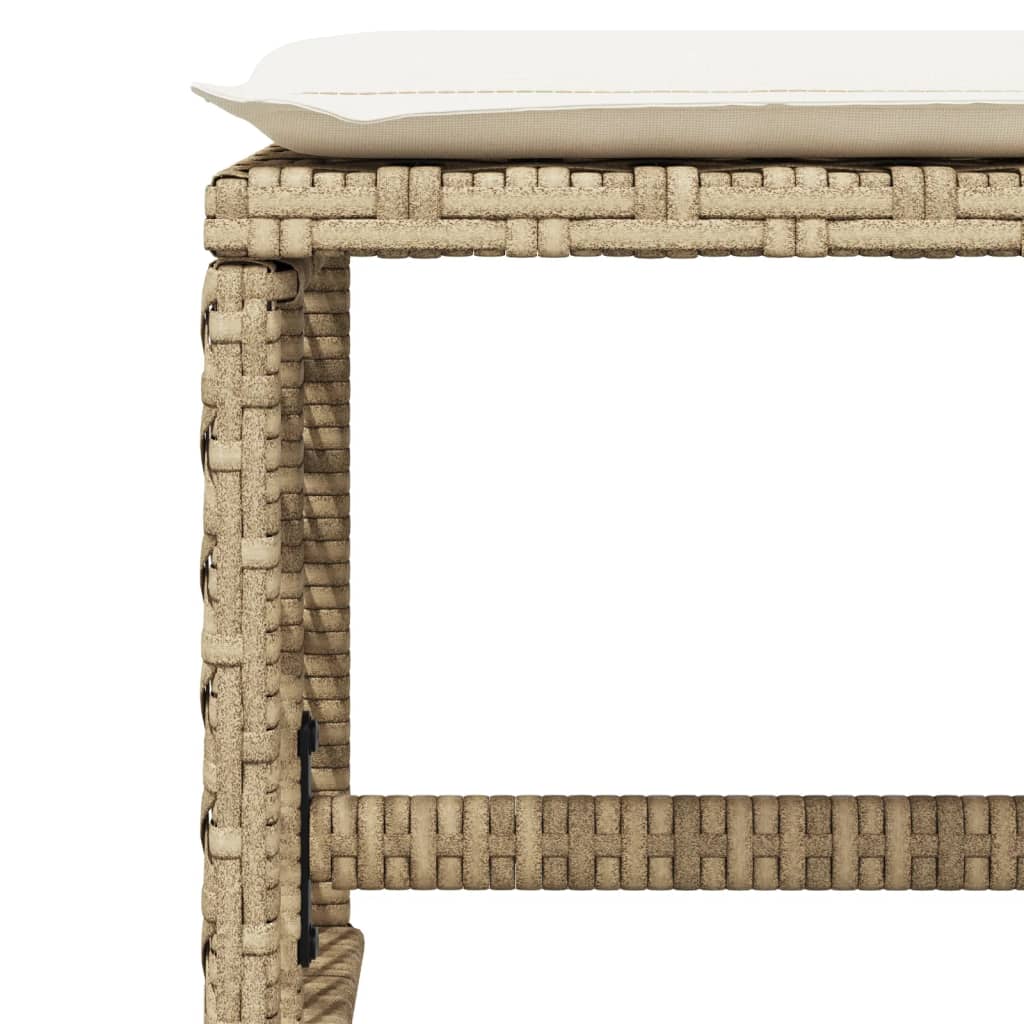 Set da Pranzo da Giardino 15 pz con Cuscini Beige in Polyrattan - homemem39