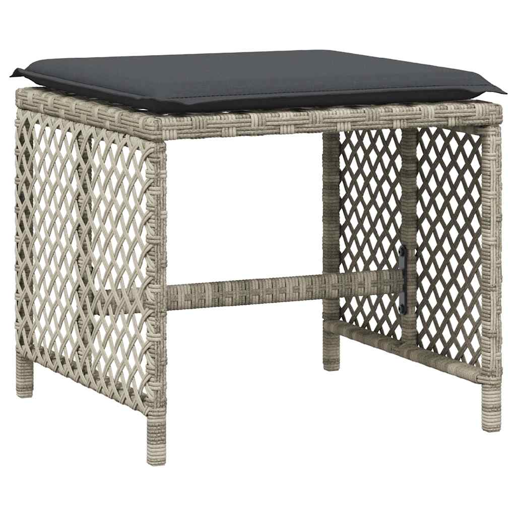 Set da Pranzo da Giardino 15 pz con Cuscini Grigio Polyrattan | homemem39
