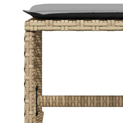 Set da Pranzo da Giardino 15 pz con Cuscini Beige in Polyrattan | homemem39