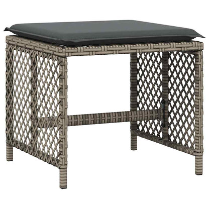 Set da Pranzo da Giardino 15 pz con Cuscini Grigio Polyrattan | homemem39