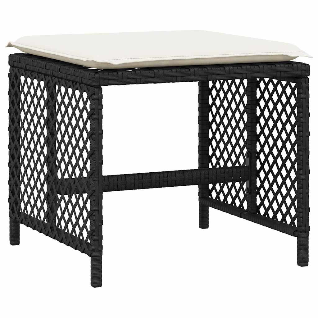 Set da Pranzo da Giardino 15 pz con Cuscini Nero in Polyrattan | homemem39