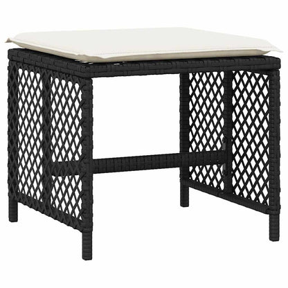 Set da Pranzo da Giardino 15 pz con Cuscini Nero in Polyrattan | homemem39