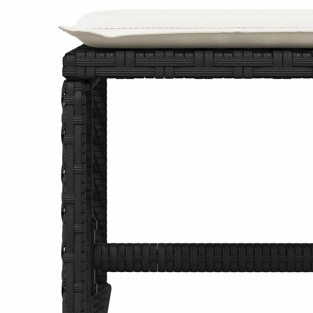Set da Pranzo da Giardino 17 pz con Cuscini Nero in Polyrattan | homemem39
