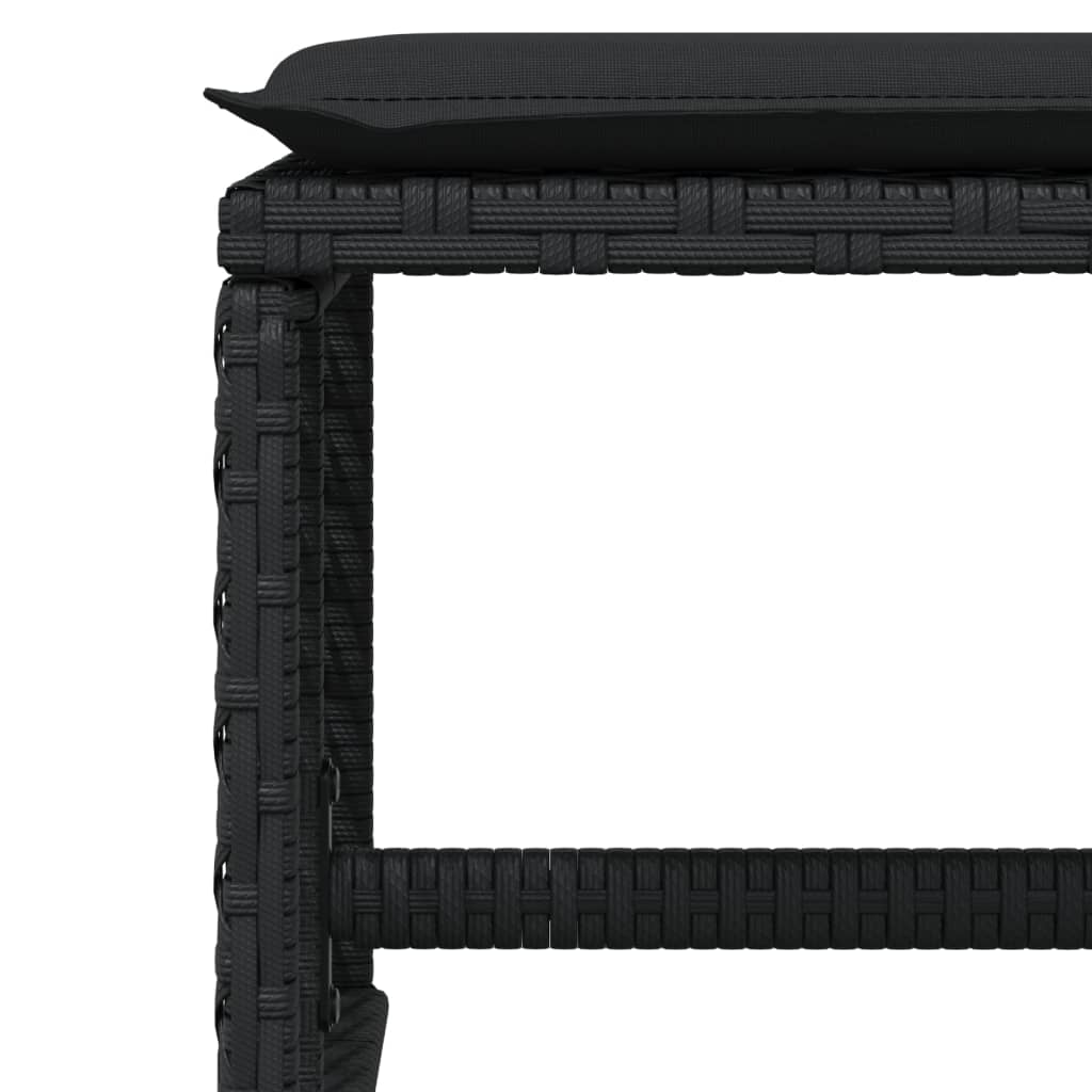 Set da Pranzo da Giardino 17 pz con Cuscini Nero in Polyrattan - homemem39