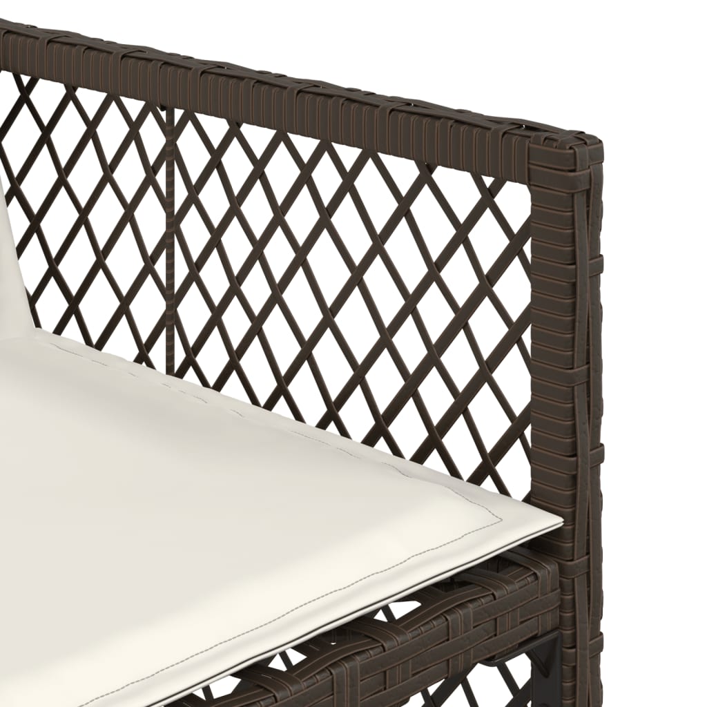 Set da Pranzo da Giardino 17 pz con Cuscini Marrone Polyrattan - homemem39