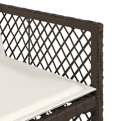 Set da Pranzo da Giardino 17 pz con Cuscini Marrone Polyrattan - homemem39