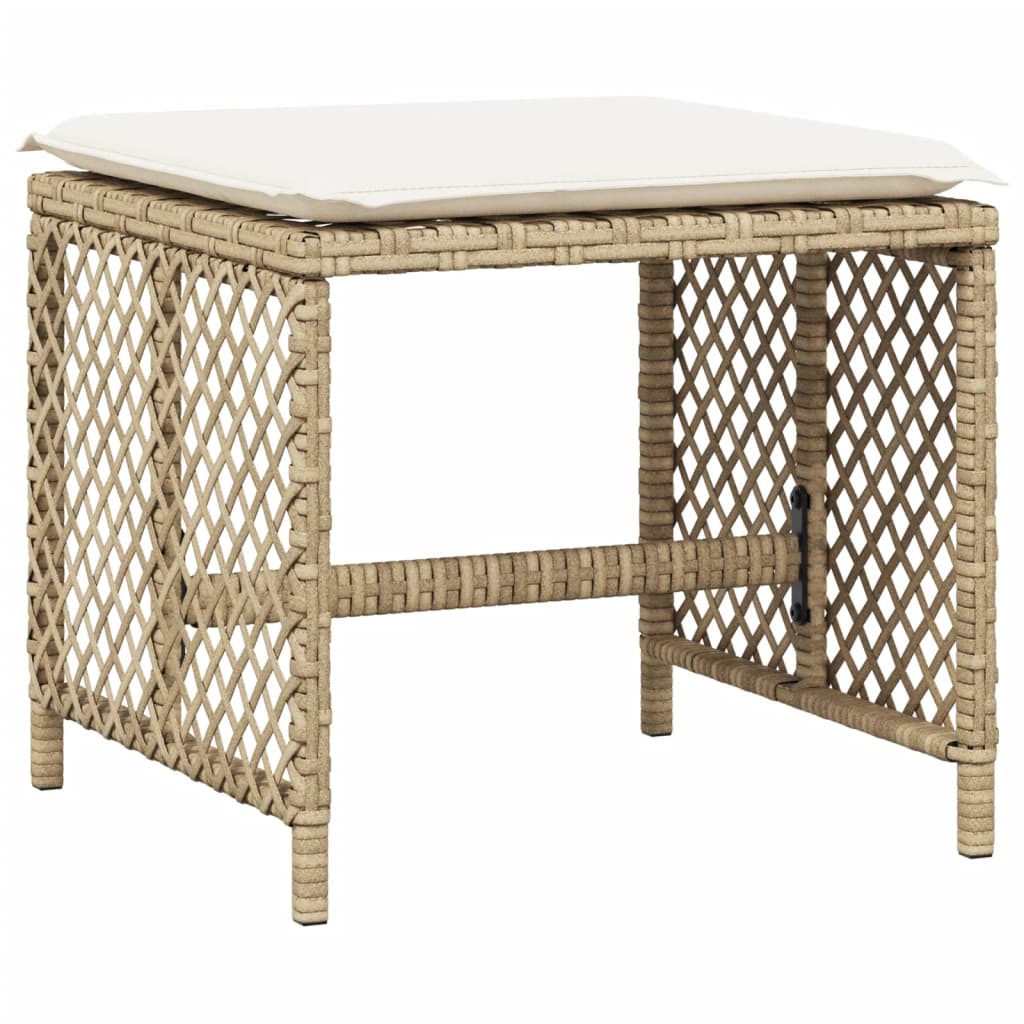 Set da Pranzo da Giardino 17 pz con Cuscini Beige in Polyrattan - homemem39