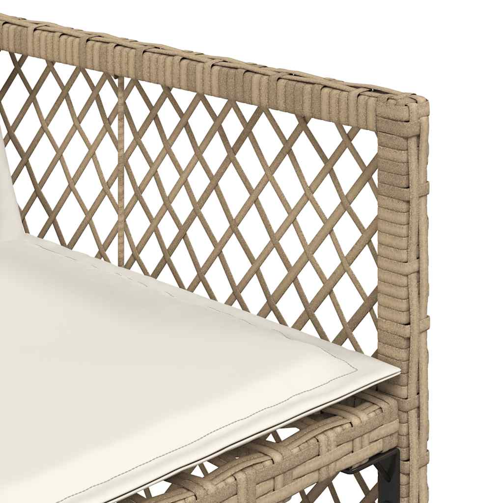 Set da Pranzo da Giardino 17 pz con Cuscini Beige in Polyrattan | homemem39