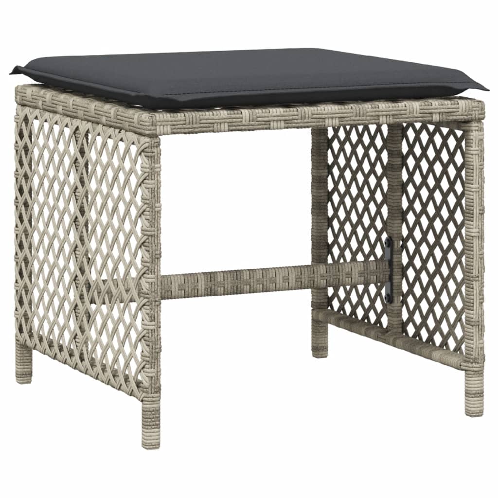 Set da Pranzo da Giardino 17pz con Cuscini Grigio in Polyrattan - homemem39
