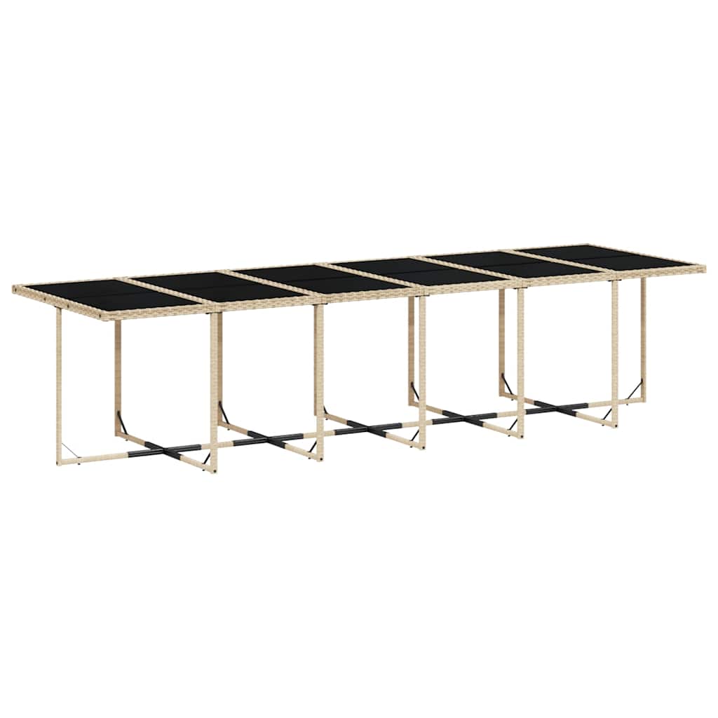 Set da Pranzo da Giardino 17 pz con Cuscini Beige in Polyrattan | homemem39