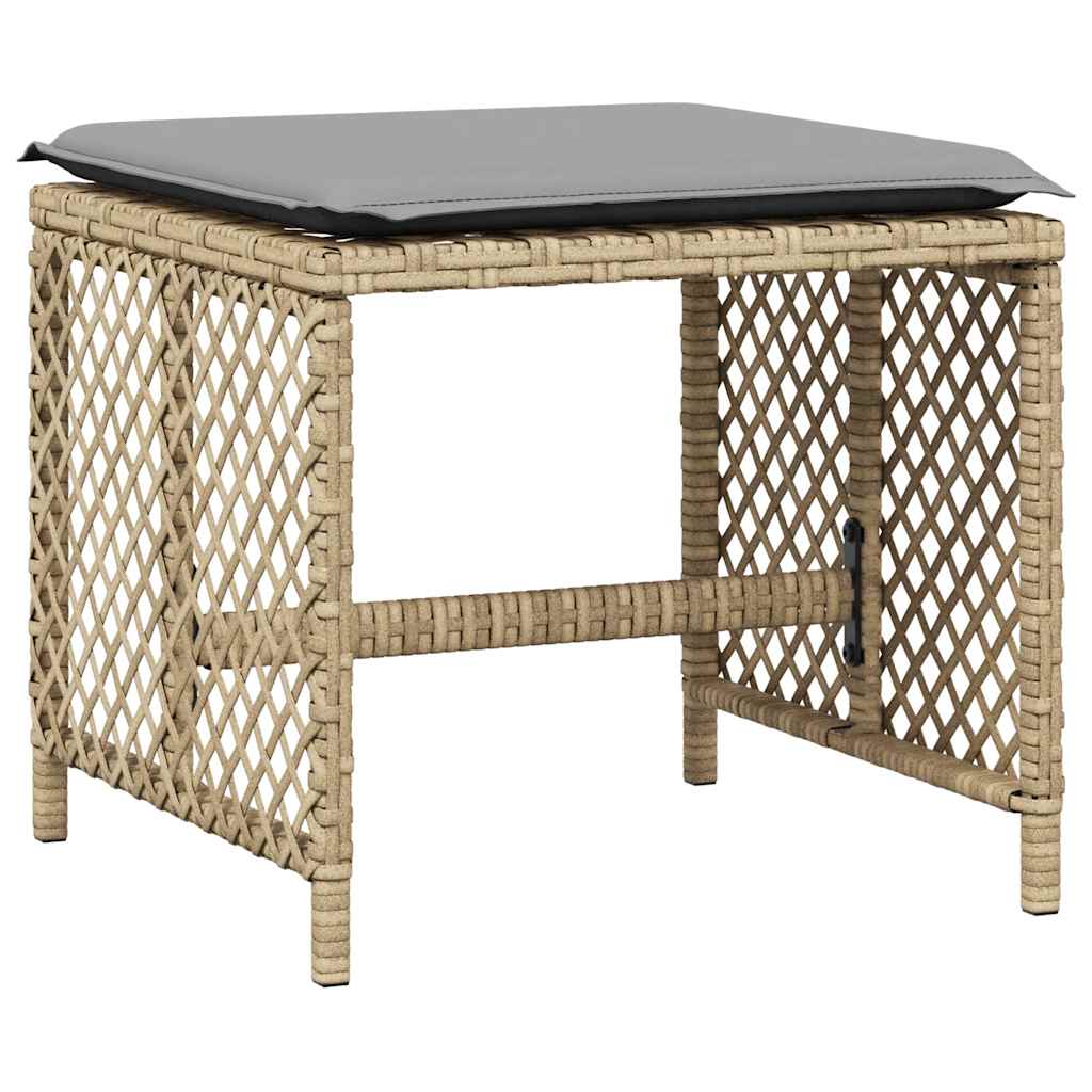 Set da Pranzo da Giardino 17 pz con Cuscini Beige in Polyrattan | homemem39
