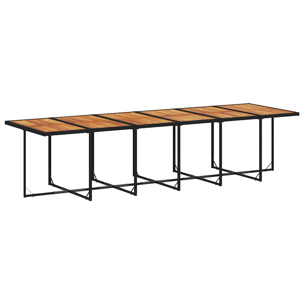 Set da Pranzo da Giardino 17 pz con Cuscini Nero in Polyrattan | homemem39