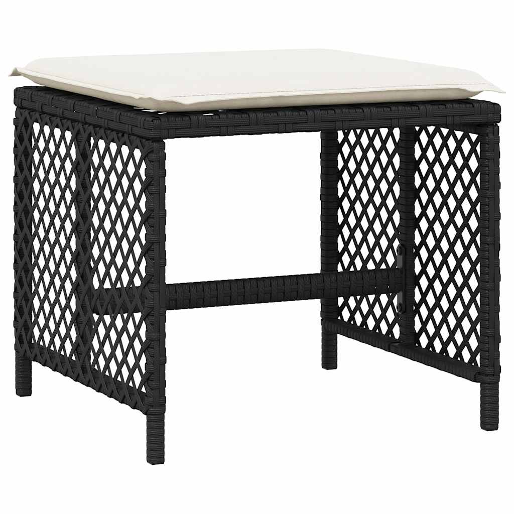 Set da Pranzo da Giardino 17 pz con Cuscini Nero in Polyrattan | homemem39