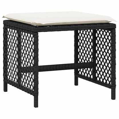 Set da Pranzo da Giardino 17 pz con Cuscini Nero in Polyrattan | homemem39