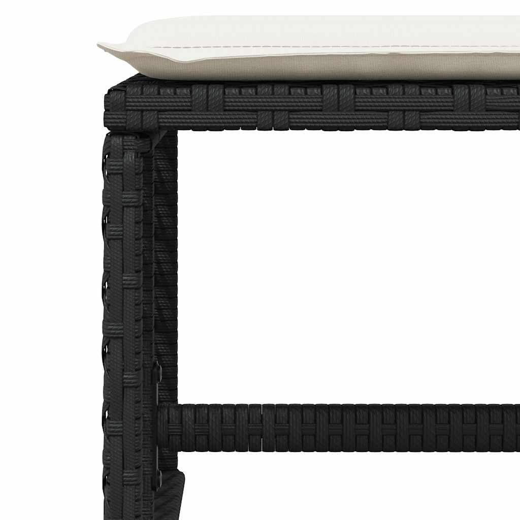 Set da Pranzo da Giardino 17 pz con Cuscini Nero in Polyrattan | homemem39