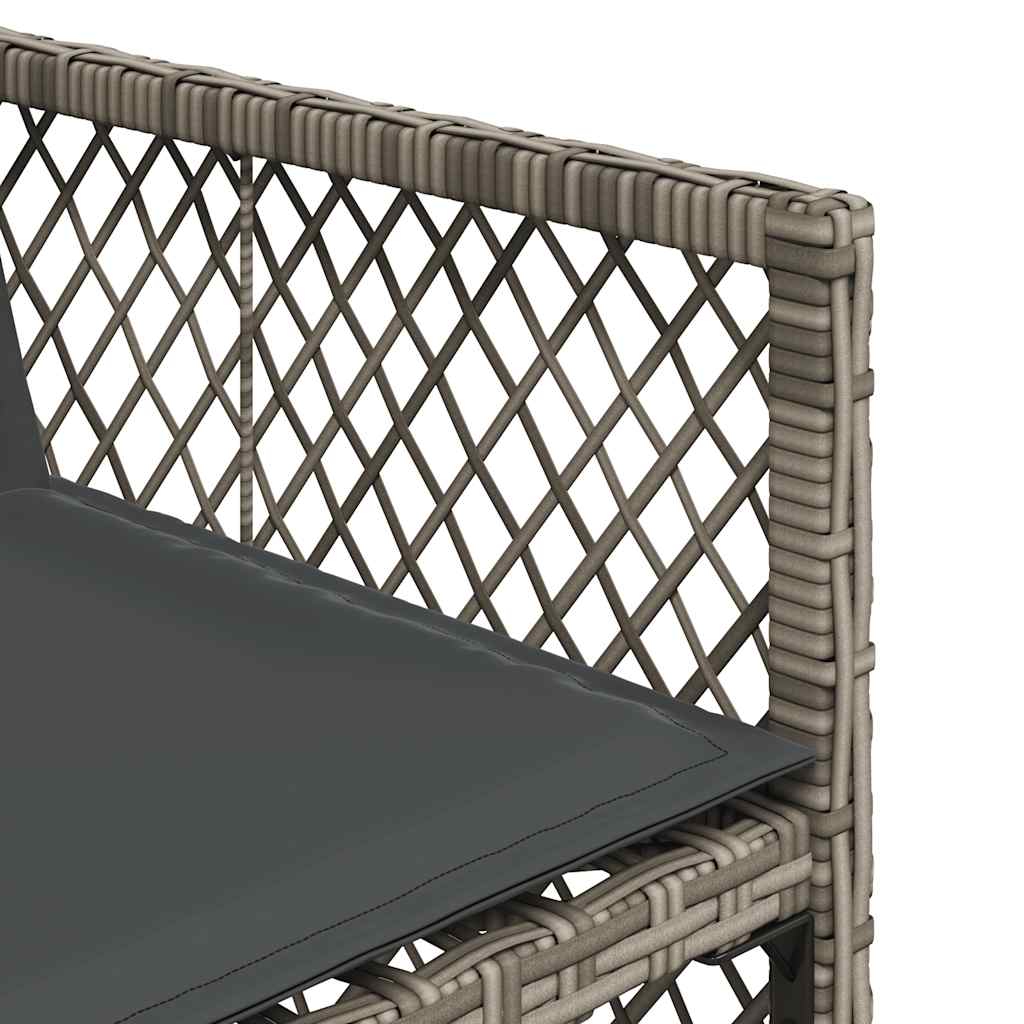 Set da Pranzo da Giardino 9 pz con Cuscini in Polyrattan Grigio | homemem39