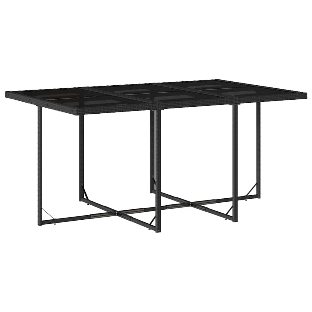 Set da Pranzo da Giardino 11 pz con Cuscini in Polyrattan Nero | homemem39