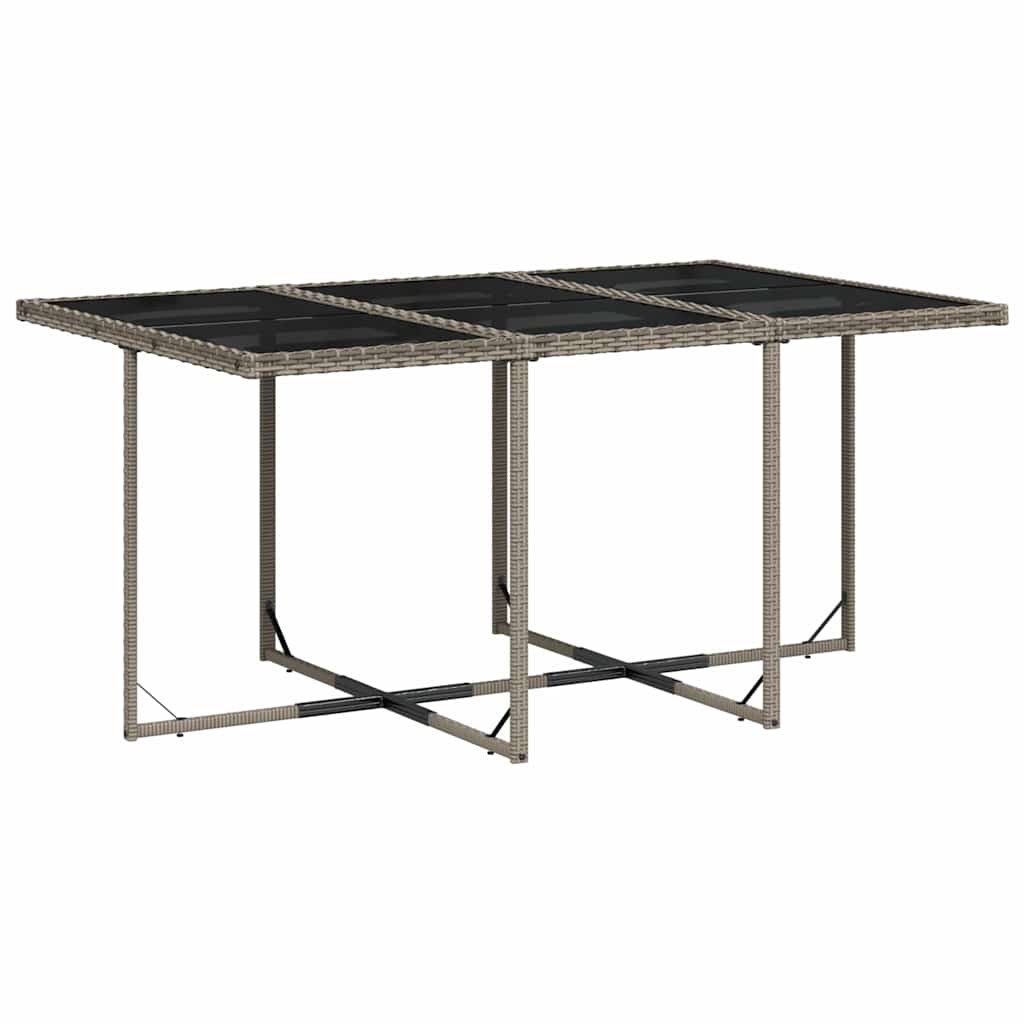 Set da Pranzo da Giardino 11pz con Cuscini in Polyrattan Grigio | homemem39
