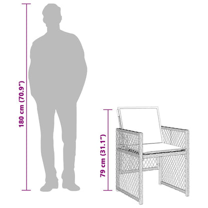 Set da Pranzo da Giardino 11 pz con Cuscini Polyrattan Marrone | homemem39