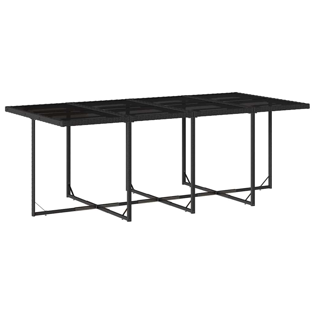 Set da Pranzo da Giardino 13pz con Cuscini Nero in Polyrattan | homemem39