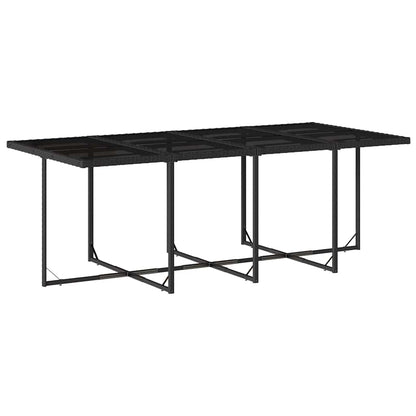 Set da Pranzo da Giardino 13pz con Cuscini Nero in Polyrattan | homemem39
