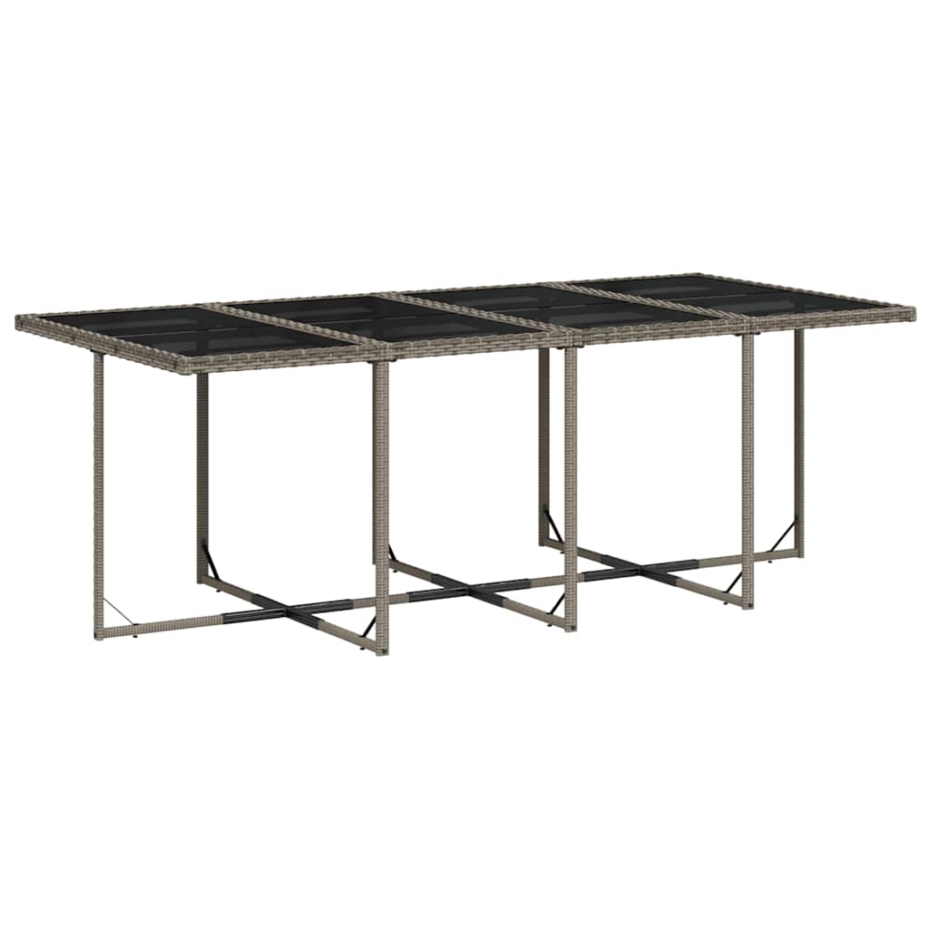 Set da Pranzo da Giardino 13pz con Cuscini Grigio in Polyrattan | homemem39