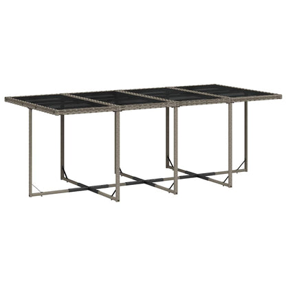 Set da Pranzo da Giardino 13pz con Cuscini Grigio in Polyrattan | homemem39