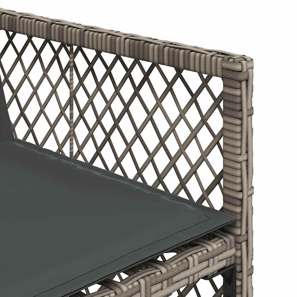 Set da Pranzo da Giardino 13pz con Cuscini Grigio in Polyrattan | homemem39