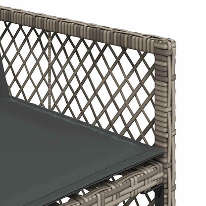 Set da Pranzo da Giardino 13pz con Cuscini Grigio in Polyrattan | homemem39