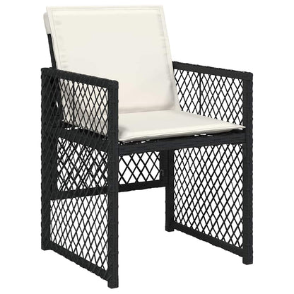 Set da Pranzo da Giardino 15 pz con Cuscini Nero in Polyrattan | homemem39