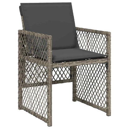 Set da Pranzo da Giardino 15 pz con Cuscini Grigio Polyrattan | homemem39